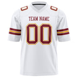 Custom White Maroon Solid Colour Football Jersey