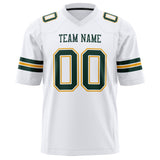 Custom White Kelly Green Solid Colour Football Jersey