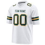 Custom White Kelly Green Solid Colour Football Jersey