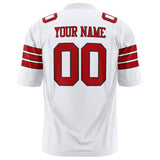 Custom White Red Solid Colour Football Jersey