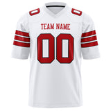 Custom White Red Solid Colour Football Jersey