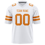 Custom White Orange Solid Colour Football Jersey