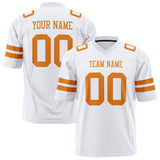 Custom White Orange Solid Colour Football Jersey