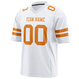 Custom White Orange Solid Colour Football Jersey