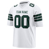 Custom White Green Solid Colour Football Jersey