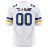 Custom White Blue Solid Colour Football Jersey