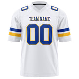 Custom White Blue Solid Colour Football Jersey