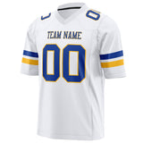 Custom White Blue Solid Colour Football Jersey