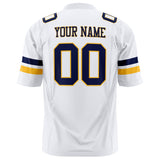 Custom White Navy Solid Colour Football Jersey