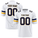 Custom White Navy Solid Colour Football Jersey