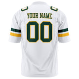 Custom White Green Solid Colour Football Jersey