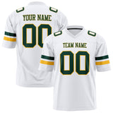 Custom White Green Solid Colour Football Jersey