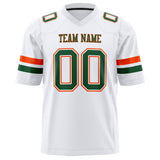 Custom White Kelly Green Solid Colour Football Jersey