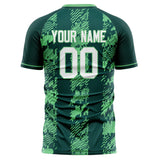 Custom Dark Green Green Pattern Soccer Jersey