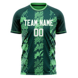 Custom Dark Green Green Pattern Soccer Jersey