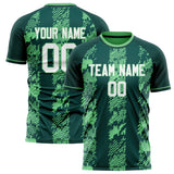 Custom Dark Green Green Pattern Soccer Jersey