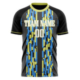 Custom Gray Yellow Pattern Soccer Jersey