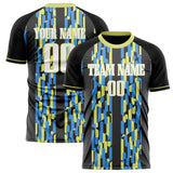 Custom Gray Yellow Pattern Soccer Jersey