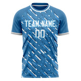 Custom Blue White Pattern Soccer Jersey