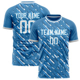 Custom Blue White Pattern Soccer Jersey