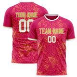 Custom Pink Gold Pattern Soccer Jersey