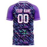 Custom Purple White Pattern Soccer Jersey