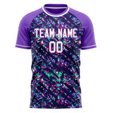 Custom Purple White Pattern Soccer Jersey