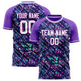 Custom Purple White Pattern Soccer Jersey