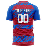 Custom Royal Red Pattern Soccer Jersey