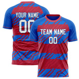 Custom Royal Red Pattern Soccer Jersey