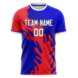 Custom Royal Red Pattern Soccer Jersey