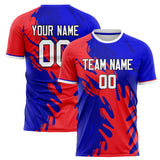 Custom Royal Red Pattern Soccer Jersey