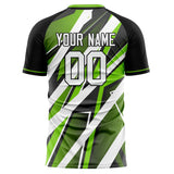 Custom White Green Pattern Soccer Jersey