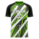 Custom White Green Pattern Soccer Jersey