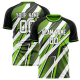 Custom White Green Pattern Soccer Jersey