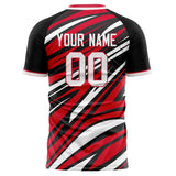 Custom Red White Pattern Soccer Jersey