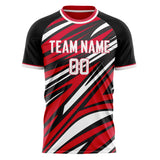 Custom Red White Pattern Soccer Jersey