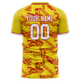 Custom Yellow Red Pattern Soccer Jersey