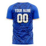 Custom Blue Navy Pattern Soccer Jersey