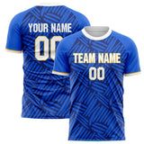 Custom Blue Navy Pattern Soccer Jersey