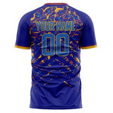 Custom Purple Blue Pattern Soccer Jersey