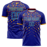 Custom Purple Blue Pattern Soccer Jersey