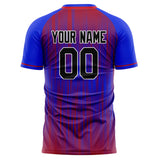 Custom Blue Red Pattern Soccer Jersey