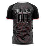 Custom Gray Black Pattern Soccer Jersey