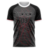 Custom Gray Black Pattern Soccer Jersey