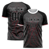 Custom Gray Black Pattern Soccer Jersey