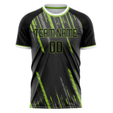 Custom Gray Teal Pattern Soccer Jersey