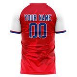 Custom Red White Pattern Soccer Jersey