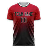 Custom Red Black Pattern Soccer Jersey