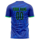 Custom Blue Teal Pattern Soccer Jersey